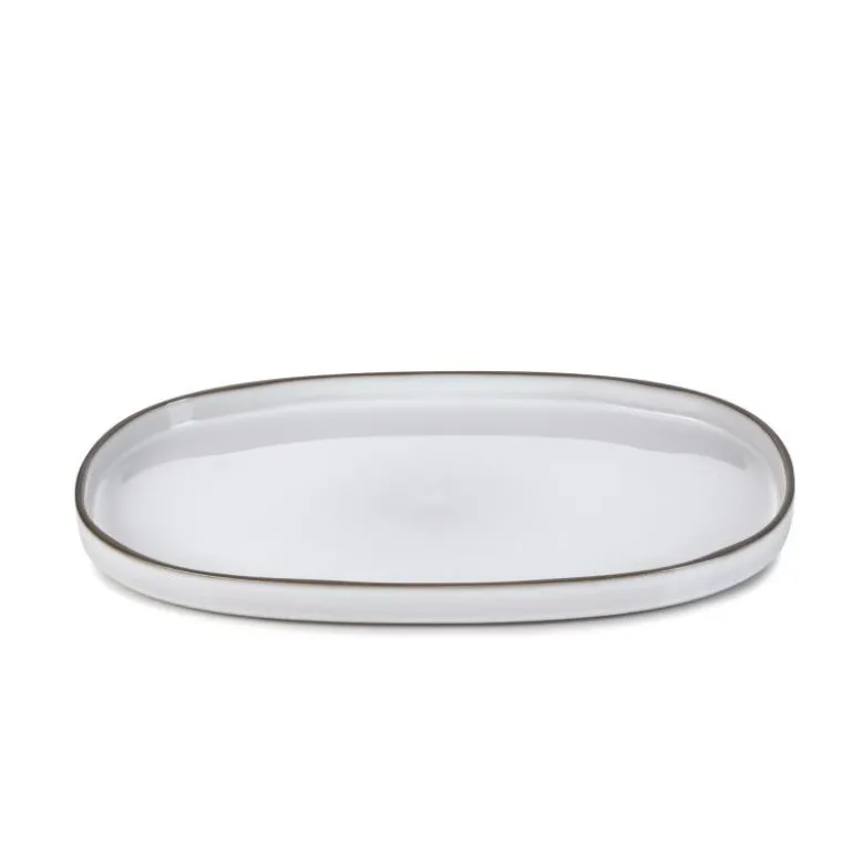 Assiette ovale 35cm Blanc Cumulus - Revol