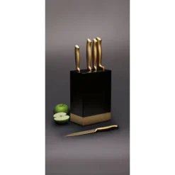 Bloc couteaux 5 pièces inox laiton - MasterClass