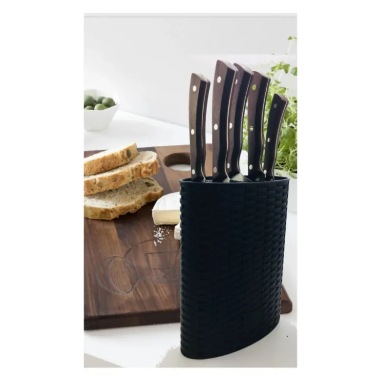 Bloc à Couteaux Tressé + 5 Couteaux - Lebrun