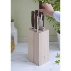 Bloc pour Couteaux Bois de Hêtre 5 Emplacements - Opinel