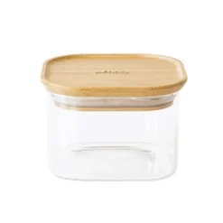 Boîte conservation carrée verre et bambou 0,5L - Pebbly