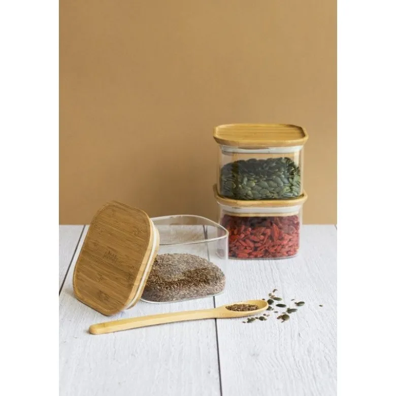 Boîte de conservation carrée 500ml x3 - Pebbly