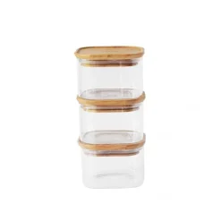 Boîte de conservation carrée 500ml x3 - Pebbly