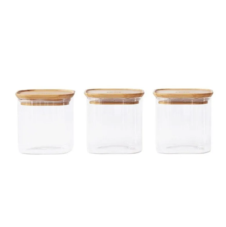 Boîte de conservation carrée 800ml x3 - Pebbly