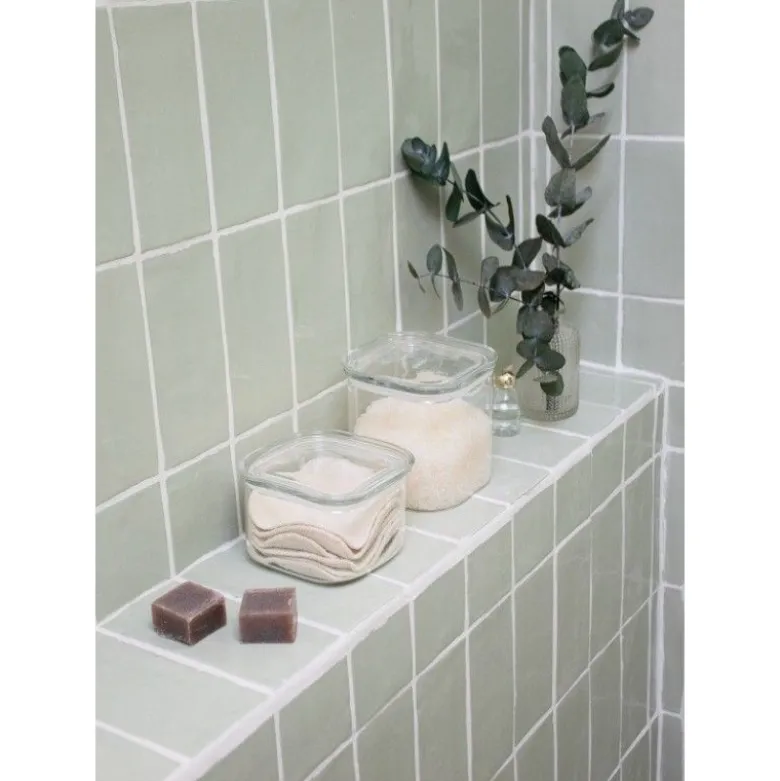 Boîte de conservation carrée verre 800ml - Pebbly