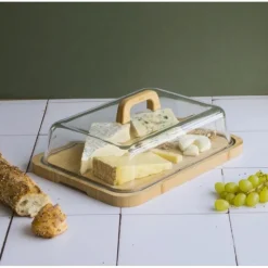 Boîte à fromage verre et bambou - Pebbly