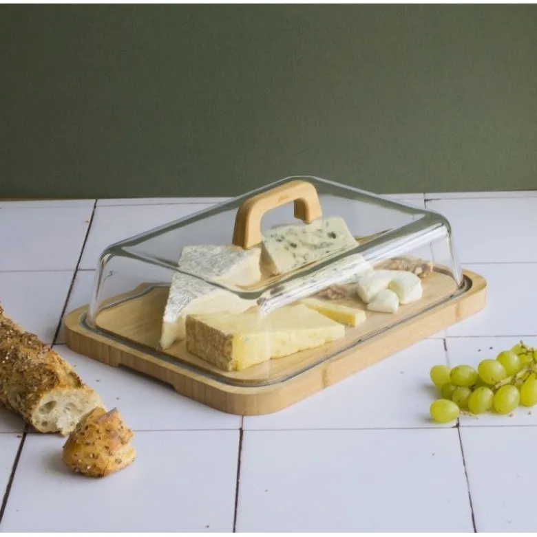 Boîte à fromage verre et bambou - Pebbly