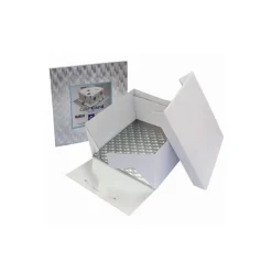 Boîte à gâteau + support carré 25cm - PME