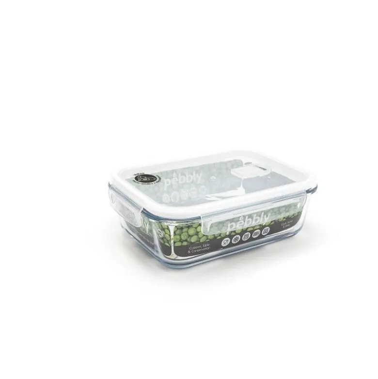 Boîte rectangulaire verre 1500ml - Pebbly