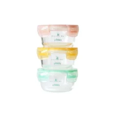 Boîtes conservation bébé verre graduées 240ml x3 - Pebbly
