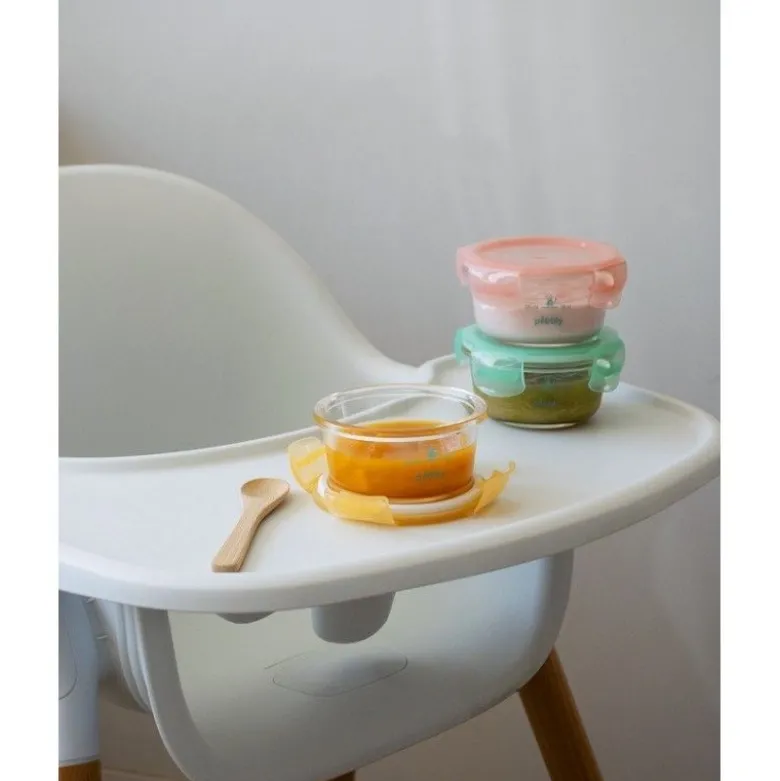 Boîtes conservation bébé verre graduées 240ml x3 - Pebbly