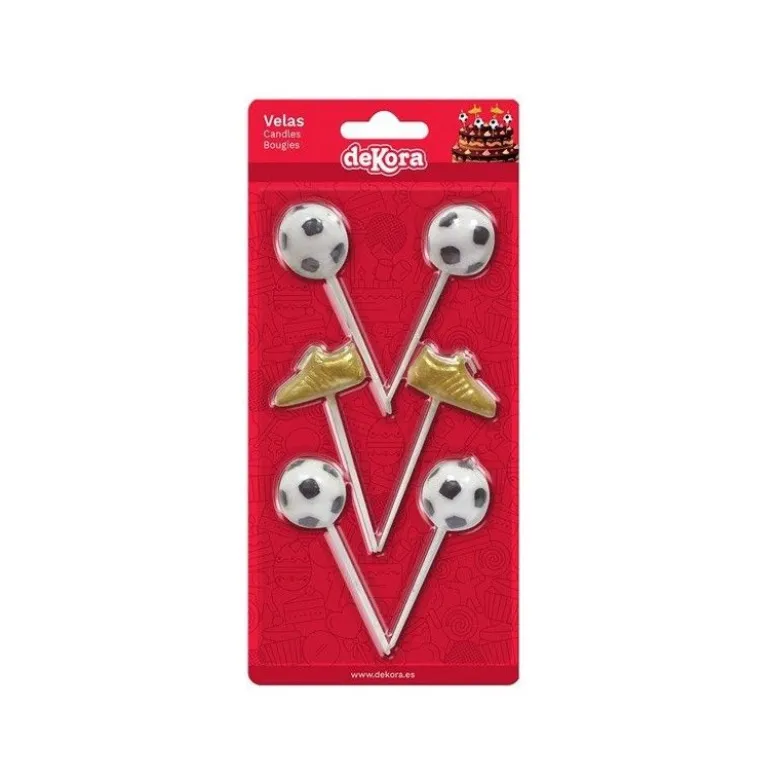 Bougie anniversaire Football x6 - DeKora
