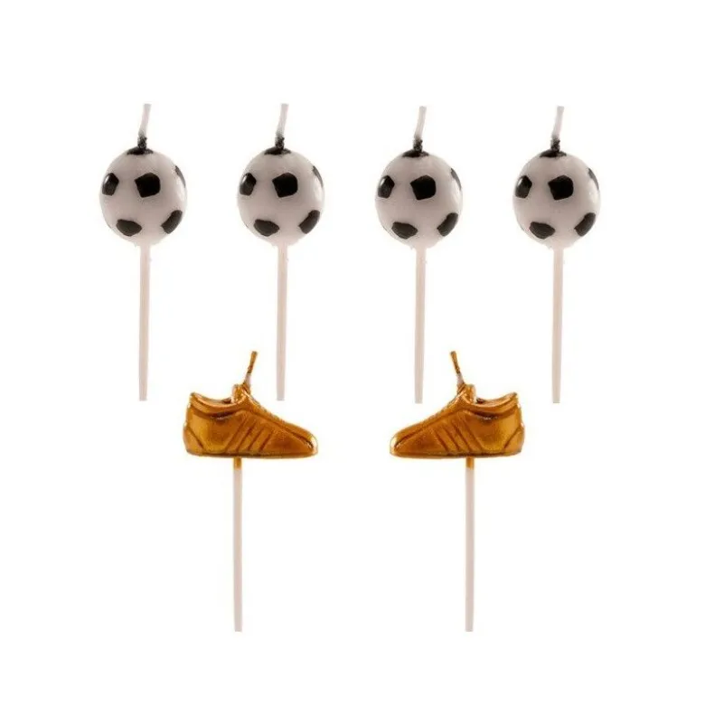 Bougie anniversaire Football x6 - DeKora