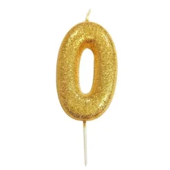 Bougie anniversaire Or Chiffre 0 - Anniversary House