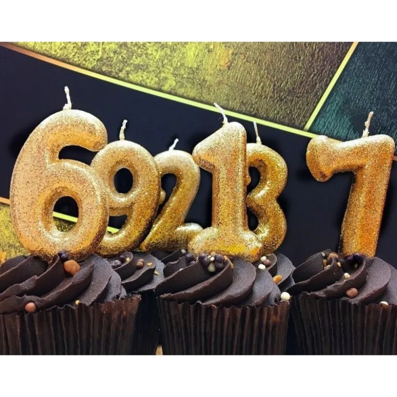 Bougie anniversaire Or Chiffre 1 - Anniversary House