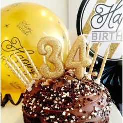 Bougie anniversaire Or Chiffre 4 - Anniversary House