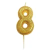 Bougie anniversaire Or Chiffre 8 - Anniversary House
