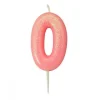 Bougie anniversaire Rose Chiffre 0 - Anniversary House