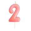 Bougie anniversaire Rose Chiffre 2 - Anniversary House