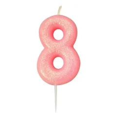 Bougie anniversaire Rose Chiffre 8 - Anniversary House