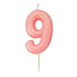 Bougie anniversaire Rose Chiffre 9 - Anniversary House