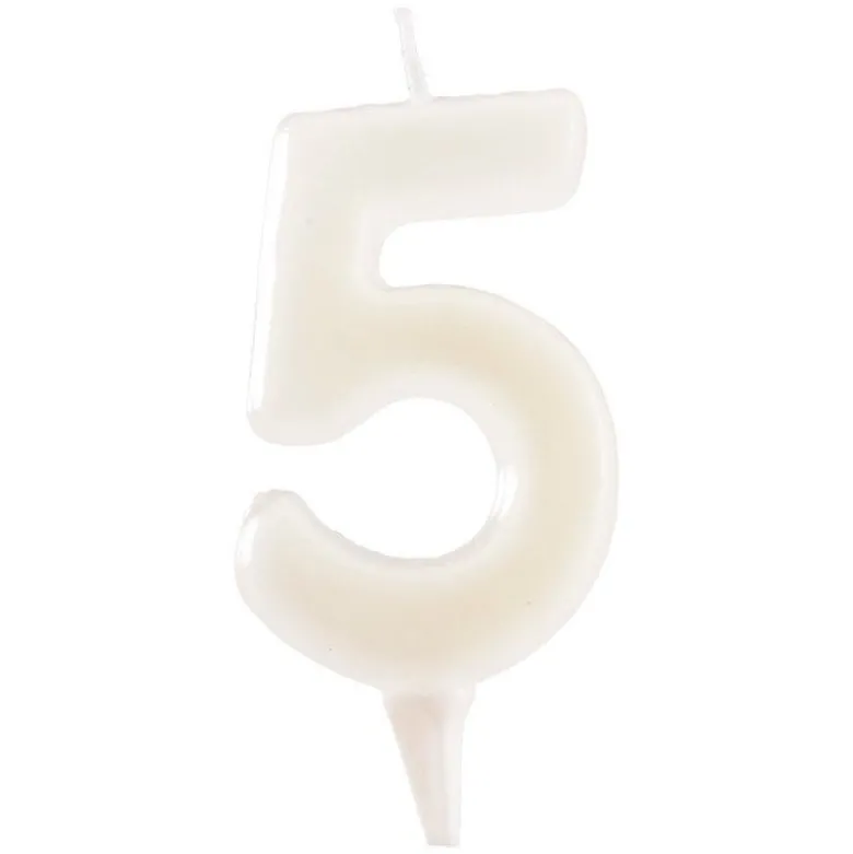 Bougie chiffre 5 fluorescente - DeKora