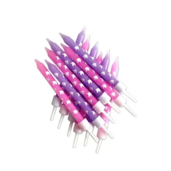 12 Bougies d'anniversaire Licorne roses et violettes - Anniversary House