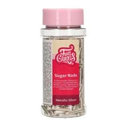 Bâtons de sucre métalliques Argent 70g - FunCakes