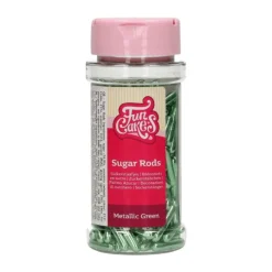Bâtons de sucre métalliques Vert 70g - FunCakes