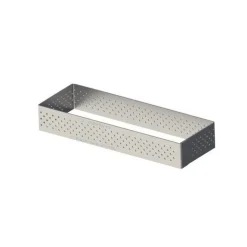 Cadre à tarte perforé rectangle 12x4cm Valrhona - De Buyer