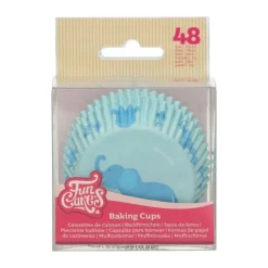 Caissette cupcake bébé garçon bleu x48 - Funcakes