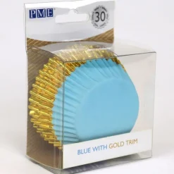Caissette cupcake bleue et dorée x30 - PME