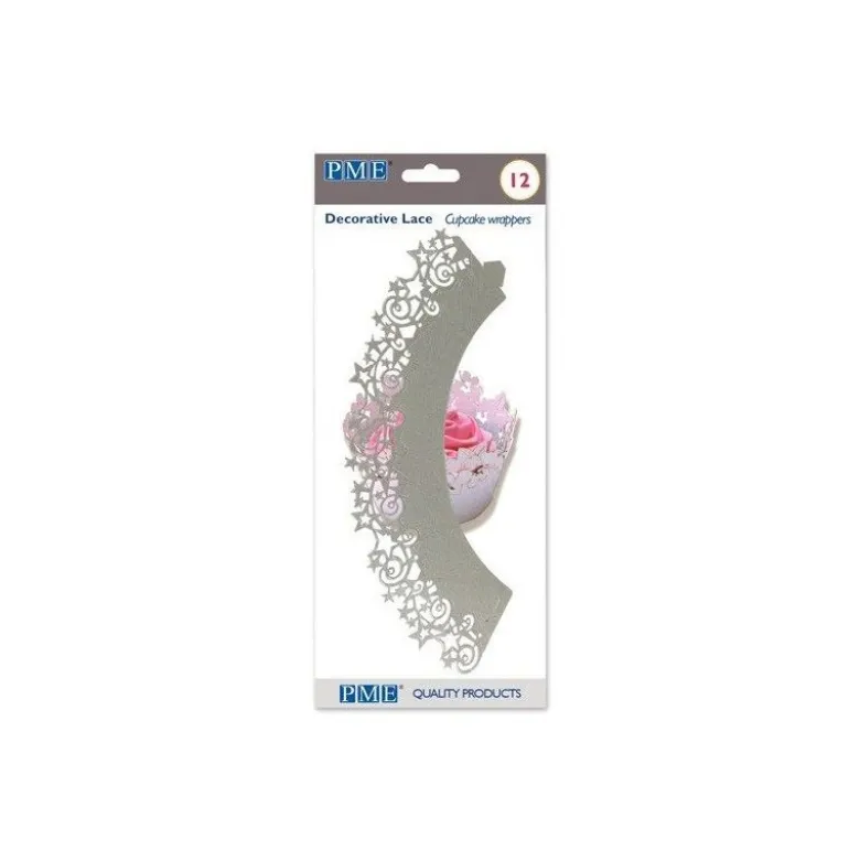 Caissette cupcake dentelle argent x12 - PME