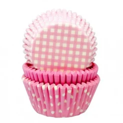 Caissette à cupcakes assorties rose clair et blanc - Anniversary House