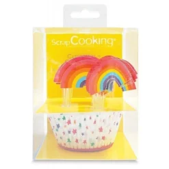 Caissette et cake topper Rainbow x24 - ScrapCooking