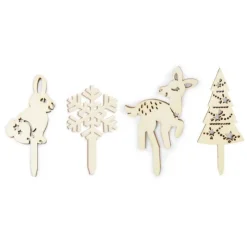Cake topper bois Forêt enchantée x4 - ScrapCooking