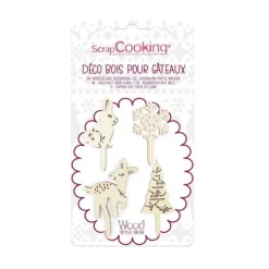 Cake topper bois Forêt enchantée x4 - ScrapCooking