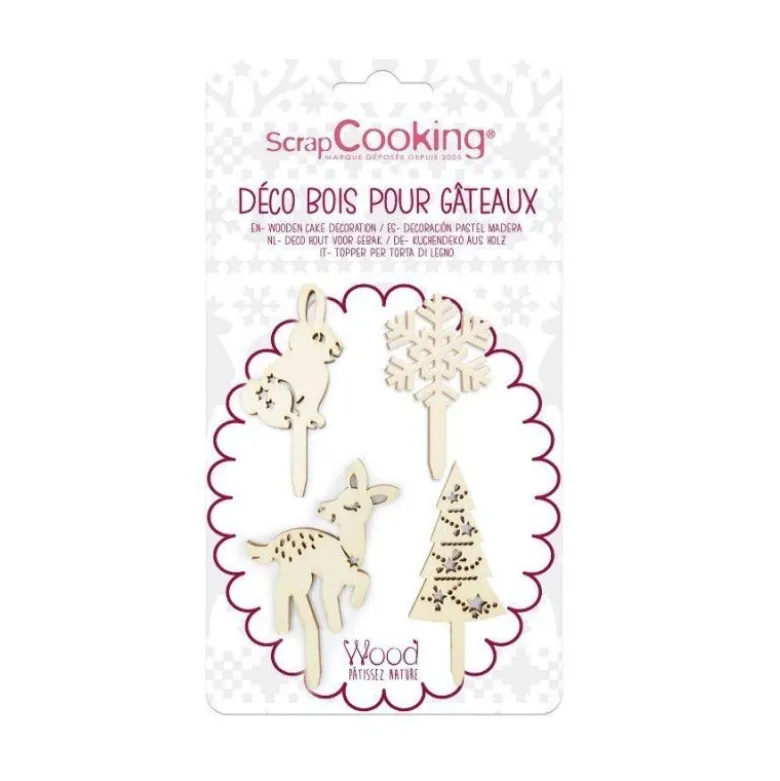 Cake topper bois Forêt enchantée x4 - ScrapCooking