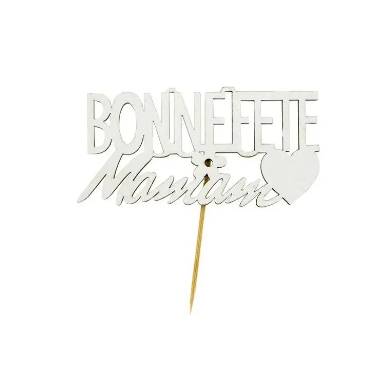 Cake Topper Bonne Fête Maman sur Pic (x2) - Patisdécor