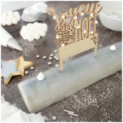 Cake Topper LED Joyeux Noël bois - ScrapCooking