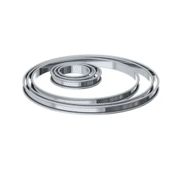 Cercle a tarte bord roulé perforé 6cm - De Buyer