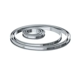 Cercle a tarte bord roulé perforé 24cm - De Buyer
