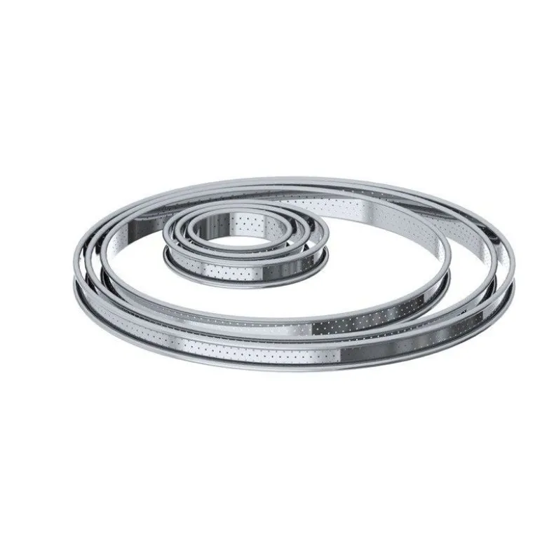 Cercle a tarte bord roulé perforé 26cm - De Buyer