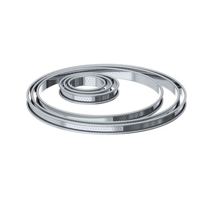 Cercle a tarte bord roulé perforé 28cm - De Buyer