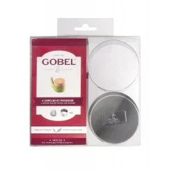 Cercle à mousse Inox 7 cm (x4) et poussoir – Gobel