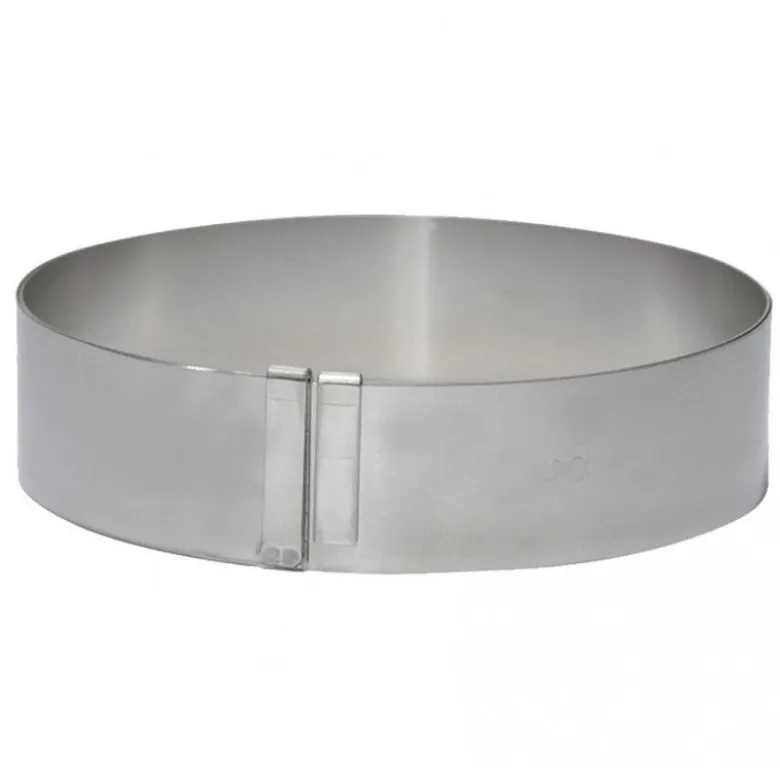 Cercle à pâtisserie inox extensible H4,5cm - De Buyer