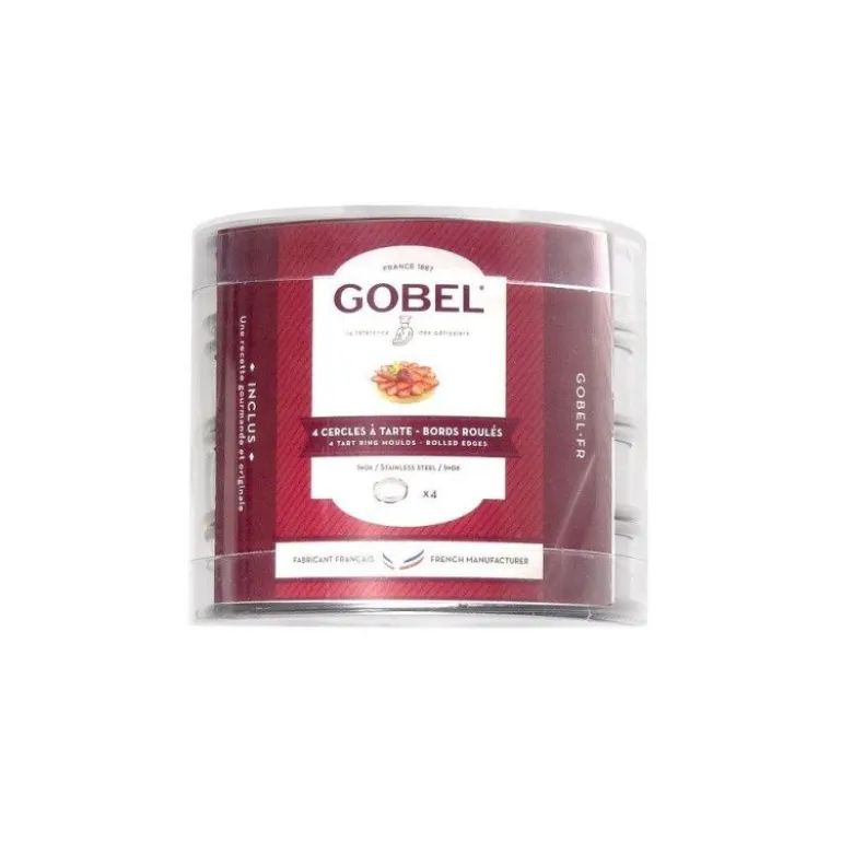 Cercle à tarte avec bords roulés 9 cm (x4) - Gobel