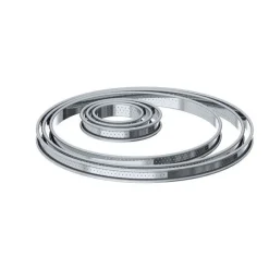 Cercle à tarte bord roulé perforé 8cm - De Buyer