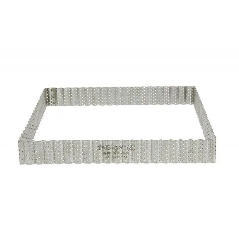 Cercle à tarte carré perforé 23cm H3cm - De Buyer