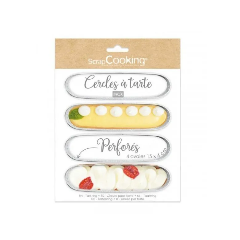 Cercle à tarte ovale 15cm x4 - ScrapCooking